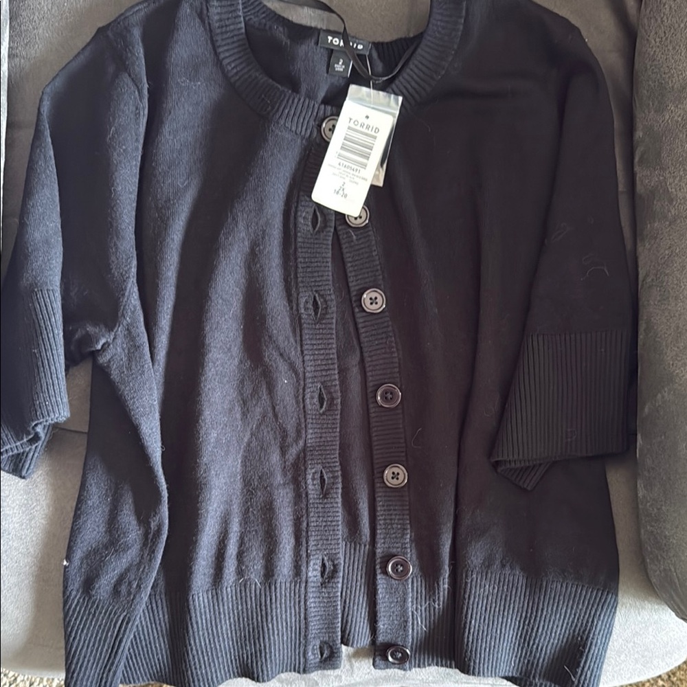Torrid Black Ribbed Cardigan